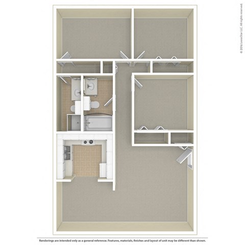 a 1 bedroom floor plan with a bathroom and a closet